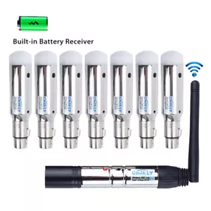 DMX512 Wireless Transmitter + Battery Receiver Rechargeable for Stage Light 400m - Picture 1 of 14