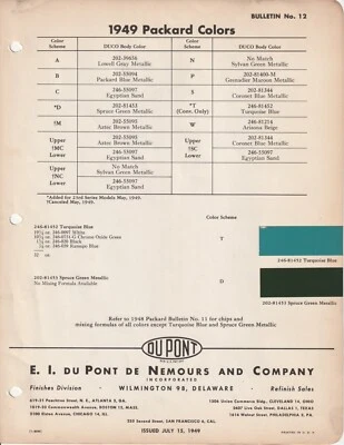 Chips de pintura Packard 1948 y 1949 (Dupont) Foto 1 de 4
