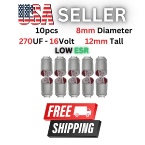10x 270uF 16V FP Solid Aluminum Organic Polymer Capacitors SNAP IN LOW ESR - Picture 1 of 1