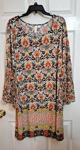 Women's Tacera Shift Dress XL Orange Zipper Detail for Adjustable Neckline - Picture 1 of 12