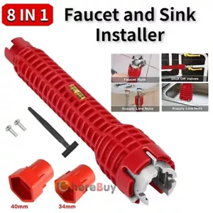 Faucet Sink Installer 8in1 Multi Tool Pipe Wrench Plumbing for Kitchen Bathroom - Picture 1 of 13