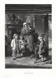 Heimatlos. Originaler Stahlstich, gestochen von Simon um 1850 - Picture 1 of 1