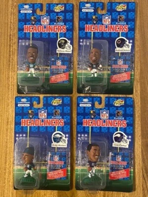 Lote de 4 cabezas de cartel de la NFL 1996 C. Carter, N. Medios, R. Salaam, R. Watters NRFP Foto 1 de 4