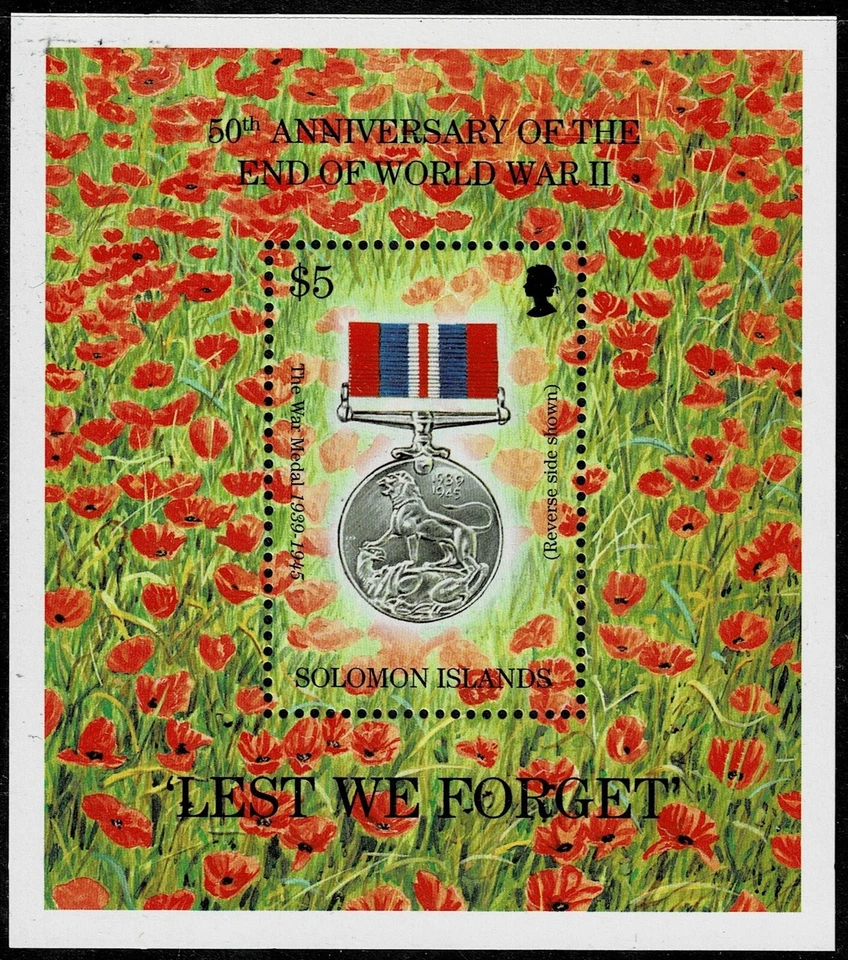 SOLOMON ISLANDS MINISHEET - 1995 LEST WE FORGET - SI 126 - Image 1 of 1