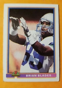 1991 Bowman Football Card #502 Brian Blades - Seattle Seahawks - Picture 1 of 2