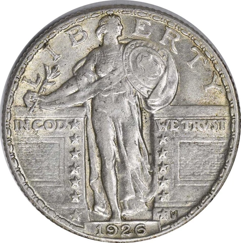 1926 Standing Liberty Silver Quarter AU Slider Uncertified #325 Cover