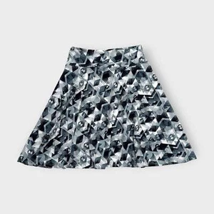 LuLaRoe Kids Azure A-Line Skirt 12 (12-14) NWT Multicolor Gray Geometric - Picture 1 of 10