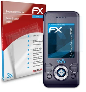 atFoliX 3x Displayschutzfolie für Sony-Ericsson W580i Displayschutzfolie klar - Bild 1 von 8