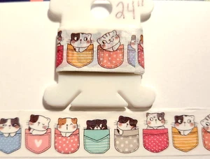 2X Pocket Cat WASHI TAPE SAMPLE (24 inches EA) - Picture 1 of 5