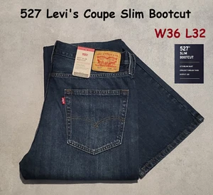 527 Levi's Jeans Coupe Slim Bootcut W36 L32 Coton 100% Taille 46 - Imagen 1 de 15