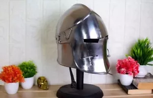 Mittelalter Ritter Barbute Helm für Halloween Geschenk für Cosplay Geschenk für Sohn, Papa - Bild 1 von 6