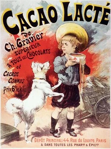 Poster cioccolato francese cacao latte pubblicità camera bambini interior design da parete. 2375 - Foto 1 di 1