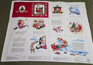 Panel de libro de tela La noche antes de Navidad de Cranston vintage BTP - Imagen 1 de 3