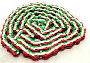 KMC Chain 1/2 X 1/8" 1 Speed 112 links Red/White/Green Red/White/Blue Rainbow