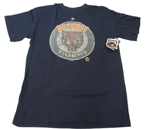 NEW Detroit Tigers Mens Sizes 2XL-3XL-4XL-Tall Majestic Blue Shirt Cover