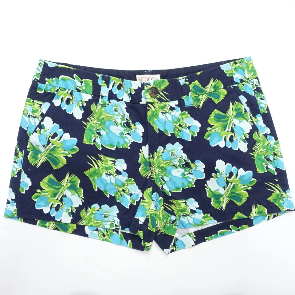 Pantalones Cortos Chinos Merona Para Mujer 4 Multicolor Floral Calce Regular Bolsillos Corte Algodon Foto 1 de 4