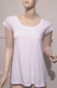 Velvet by Graham & Spencer White Scoop Neck, Cap Sleeve Top Sz S - Picture 1 of 5