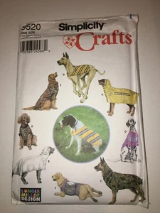 CRAFTS UNCUT SIMPLICITY 9520 Sewing Pattern DOG CLOTHES SIZE LARGE 16"-23" NECK - Picture 1 of 3