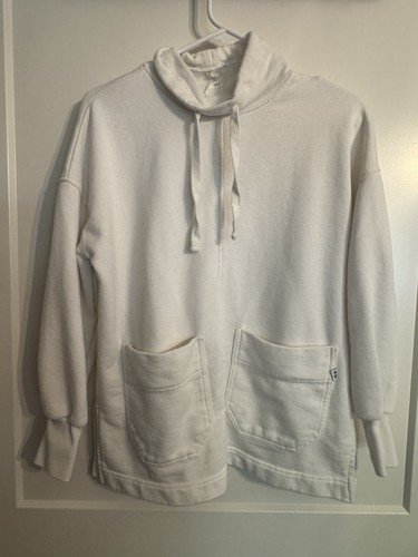 OFF WHITE Felpa donna collo imbuto montaggio libero panna piccola