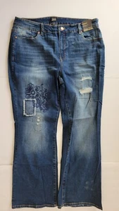 SIMPLY EMMA MUJER PLUS BOOTCUT MED DENIM TIRO BAJO DELGADO HASTA LA RODILLA (CAJA 68) - Imagen 1 de 2