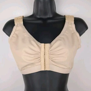 Marena Recovery Post-Surgical Bra Beige Size 3840 - Front Closure Compression - Picture 1 of 6