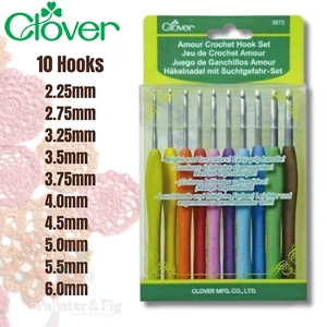 Juego de ganchos de ganchillo Clover Amour - 10 ganchos de agarre suave diferentes (2,25 mm - 6,0 mm) - Imagen 1 de 11