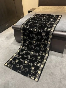 Scialle in velluto nero ricamato | scialle da sposa | scialle da sposa | regalo di nozze - Foto 1 di 7
