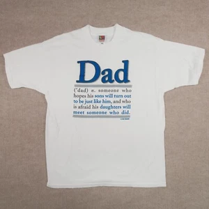 T-shirt bianca vintage uomo XL anni 90 definizione papà divertente commedia festa del papà - Foto 1 di 15