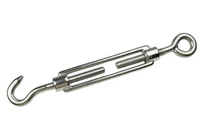 Edelstahl Seilspanner, Haken/Öse, M4, Spannschloss, für Drahtseile / Seile, V4A - Bild 1 von 2