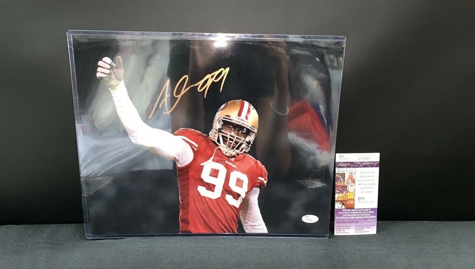 阿尔登·史密斯 旧金山 49 人签名 11 X 14 照片 JSA 正品证书  — 第 1/1 张图片