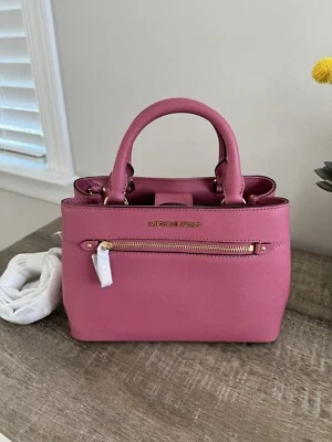 NWT Michael Kors Hailee Saffiano Leather XS Satchel Crossbody Bag Tulip - Image 1 of 4