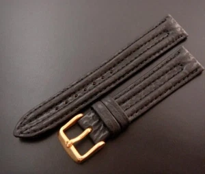 HERMOSA Correa/Banda Cronográfica Tiburón Negro 18mm R GENUINA para Hombre - Imagen 1 de 1