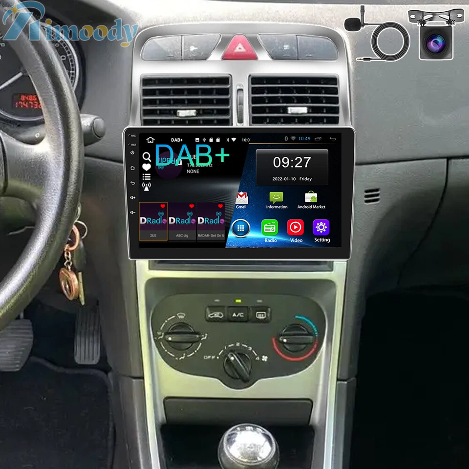 DAB+ Für Peugeot 307 SW CC 2002-2013 Android 13 Autoradio GPS NAV WIFI FM RDS BT - Bild 1 von 4