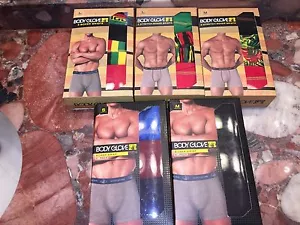 NWT Body Glove Men's Logo Waist Boxers Briefs 3 pack Rasta Reggae Underwear Set - Foto 1 di 5
