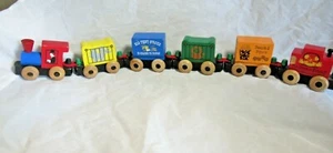 Montgomery Schoolhouse Vermont Holzeisenbahn 6 Wagen Zirkus Set Vintage selten - Bild 1 von 9