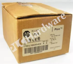 Surplus Open Allen Bradley 1760-L18AWA-EX Ser A Pico Controller 18-Pt I/O w/ RTC - Picture 1 of 8