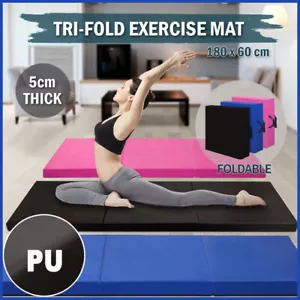 Folding Exercise Floor Mat Dance Yoga Gymnastics Training Judo Pilates Gym PU - Picture 1 of 21