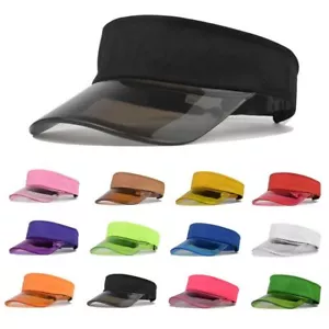Sombreros de sol de verano de ala transparente ajustables vacíos sombrero de copa viaje deporte - Imagen 1 de 25