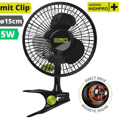 GHP Profan Highpro Umluftventilator ø15cm 5W mit Clip Ventilator für Growbox - Bild 1 von 4