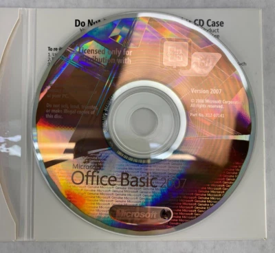 Microsoft Office 2007 Basic Edition BE UNSEALED English for Dell 0YY660 Windows - Image 1 of 4
