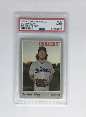2019 TOPPS Heritage Dustin May Minor League #126 PSA 9 POP 2 Only 9 Higher - Image 1 of 3
