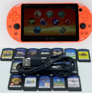 Sony PS Vita Neon Orange PCH-2000 w/Random 3 Games + USB cable - Picture 1 of 3