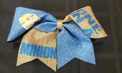 Corbata de pelo Cheerleader moño Minion azul y dorado Foto 1 de 4
