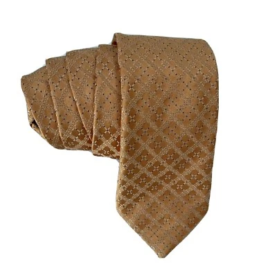 Corbata de hombre CANALI 100 % seda naranja patrón cajas geométricas corbata ITALIA Foto 1 de 4