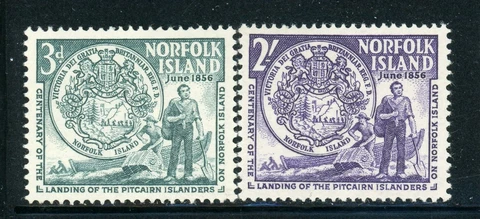 NORFOLK ISLAND 19-20 SG19-20 MNH 1956 Landing of Pitcairn Islanders set of2 CV$6 Cover