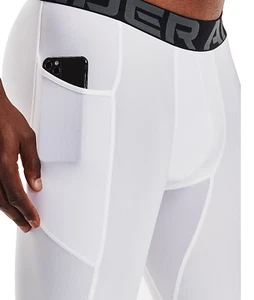 Under Armour, pantaloncino lungo bianco HeatGear con tasca 9", taglie: uomo medio - Foto 1 di 7