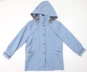 Image Womens Blue Overcoat Coat Size 12 - Picture 1 of 12