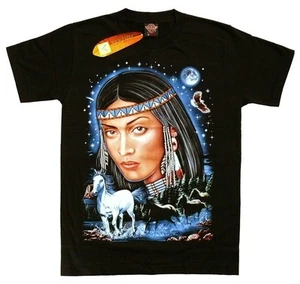 T-shirt cavaliere indiana cavalli taglia S,M,L,XL, nativi indiani western cowboy   - Foto 1 di 3
