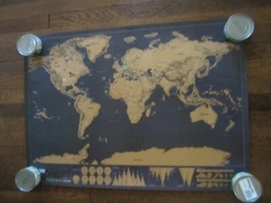2015 Deluxe Edition Scratch Off World Travel Map Paper Poster 23"x32" with Tube - Picture 1 of 3