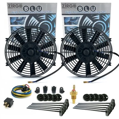 Zirgo Super Cool Pack 2 10" Performance Straight Blade Fan Temp Sensor Relay Kit - Image 1 of 4